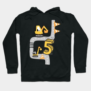 5th birthday 5 year old excavator birthday gift Hoodie